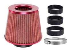 Carmotion Stožčasti zračni filter 155x130x120 mm, rdeč, adapterji: 60, 63, 70 mm.