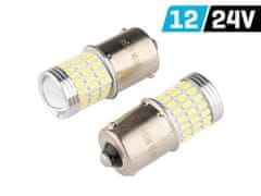 Carmotion VISION R5W/R10W BA15s 12/24V 54x 3014 SMD + 3x 3030 SMD LED žarnica, nepolarna, CANBUS, bela, 2 kosa.