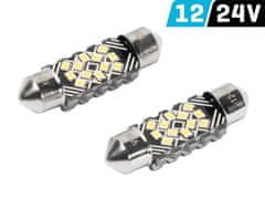 Carmotion VISION Festoon SV8.5 36 mm 12/24V 12x 2016 SMD LED žarnica, CANBUS, bela, 2 kosa.