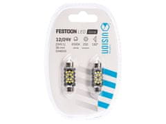 Carmotion VISION Festoon SV8.5 36 mm 12/24V 12x 2016 SMD LED žarnica, CANBUS, bela, 2 kosa.