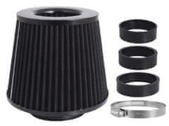 Carmotion Stožčasti zračni filter 155x130x120 mm, črn, adapterji: 60, 63, 70 mm.