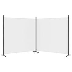 Vidaxl Paravan 2-delni bel 348x180 cm blago