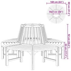 Vidaxl Klop za okrog drevesa Ø 160 cm les