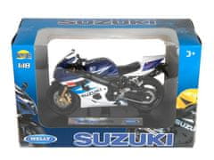 Carmotion Model 1:18, SUZUKI GSX-R750, mornarsko modra in bela (M144SGR75GB)