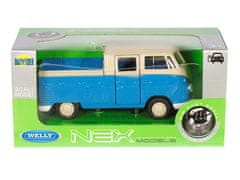 Carmotion Model 1:34, Volkswagen T1 Pick Up z dvojno kabino, modra in krem (A880VTDCPNK)