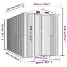 Vidaxl Vrtna lopa svetlo rjava 192x357x223 cm pocinkano jeklo