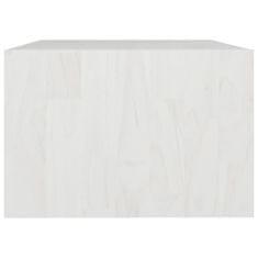 Vidaxl Klubska mizica bela 75x50x33,5 cm trdna borovina