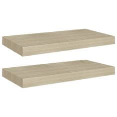 Vidaxl Stenske police 2 kosa barva hrasta 50x23x3,8 cm MDF