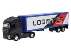 Carmotion Model 1:64, VOLVO FH, temno modri traktor, prikolica Logistična služba