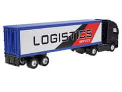 Carmotion Model 1:64, VOLVO FH, temno modri traktor, prikolica Logistična služba