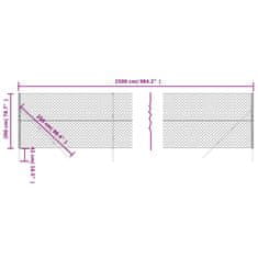 Vidaxl Mrežna ograja antracitna 2x25 m