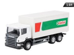 Carmotion Model 1:64, SCANIA P-Series, tovornjak Castrol, bel