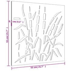 Vidaxl Vrtna stenska dekoracija 55x55 cm corten jeklo trava