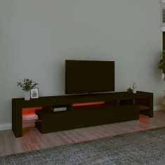 Vidaxl TV omarica z LED lučkami črna 215x36,5x40 cm