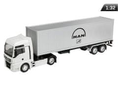 Carmotion Model 1:32, MAN TGX, beli vlačilec - srebrni polpriklopnik