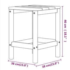 Vidaxl Vrtna miza Adirondack bela 38x38x46 cm HDPE