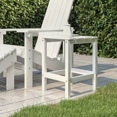 Vidaxl Vrtna miza Adirondack bela 38x38x46 cm HDPE