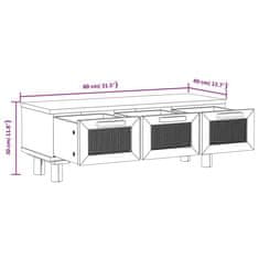 Vidaxl Klubska mizica bela 80x40x30 cm inženirski les trdna borovina