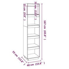 Vidaxl Knjižna omara / pregrada medeno rjava 40x35x167 cm borovina