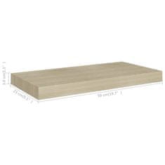 Vidaxl Stenske police 2 kosa barva hrasta 50x23x3,8 cm MDF