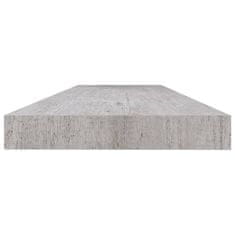 Vidaxl Stenska polica betonsko siva 120x23,5x3,8 cm MDF