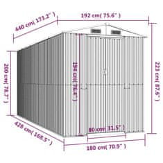 Vidaxl Vrtna lopa zelena 192x440x223 cm pocinkano jeklo