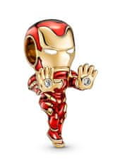 Pandora Unikaten pozlačen obesek Iron Man Marvel Shine 760268C01