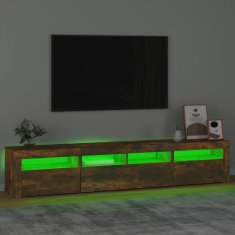 Vidaxl TV omarica z LED lučkami dimljeni hrast 210x35x40 cm