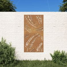 Vidaxl Vrtna stenska dekoracija 105x55 cm corten jeklo drevo