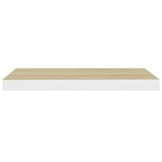 Vidaxl Stenske police 2 kosa barva hrasta in bela 60x23,5x3,8 cm MDF