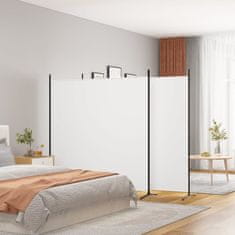 Vidaxl Paravan 3-delni bel 525x180 cm blago