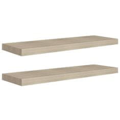 Vidaxl Stenske police 2 kosa barva hrasta 80x23,5x3,8 cm MDF