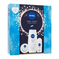 Nivea Feel Soft Skincare Moments Set krema Soft 100 ml + gel za prhanje Creme Soft 250 ml + antiperspirant Original Care 50 ml za ženske