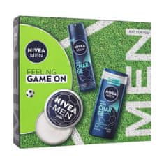 Nivea Men Feeling Game On Set krema za obraz, telo in roke Men Creme 150 ml + antiperspirant Men Ultra Charge 150 ml + gel za prhanje Men Ultra Charge 250 ml za moške