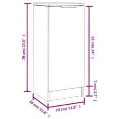 Vidaxl Komoda 2 kosa dimljeni hrast 30x30x70 cm konstruiran les