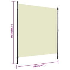 Vidaxl Zunanje rolo senčilo 200x270 cm krem