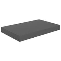 Vidaxl Stenske police 4 kosi visok sijaj sive 40x23x3,8 cm MDF