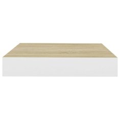 Vidaxl Stenska polica barva hrasta in bela 23x23,5x3,8 cm MDF