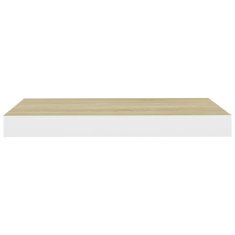 Vidaxl Stenska polica barva hrasta in bela 50x23x3,8 cm MDF