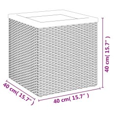 Vidaxl Vrtno korito črno 40x40x40 cm poli ratan