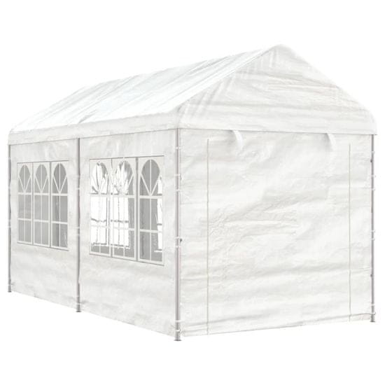 Vidaxl Paviljon s streho bel 4,46x2,28x2,69 m polietilen