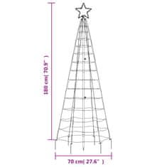 Vidaxl Osvetljena novoletna jelka s konicami 220 LED hladno bela 180cm