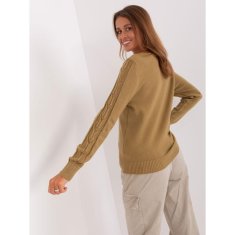 Wool Fashion Ženski karirasti pulover SANDA olivna AT-SW-2329.98P_401828 Univerzalni