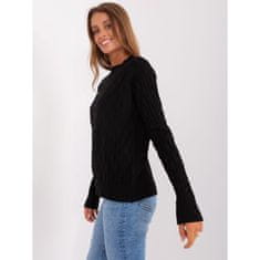 Wool Fashion Ženski pulover z rebrastim robom NONNA black AT-SW-2326.37X_401739 Univerzalni