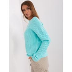 Wool Fashion Ženski pulover z okroglim vratom OSA mint AT-SW-2338.14P_401680 Univerzalni