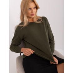 Wool Fashion Ženski pulover z okroglim vratom KOLBY khaki barve AT-SW-2325.95P_401572 Univerzalni