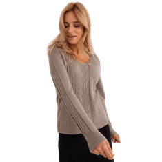 Wool Fashion Ženski karirasti pulover KYLAN temno bež AT-SW-2329.98P_401826 Univerzalni