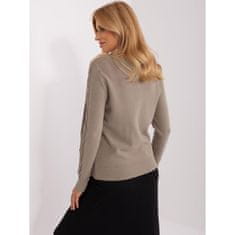 Wool Fashion Ženski karirasti pulover KYLAN temno bež AT-SW-2329.98P_401826 Univerzalni