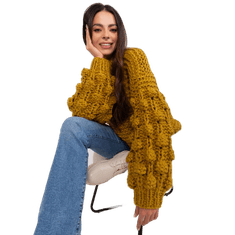 Wool Fashion Ženski pulover ERILE olivne barve AT-SW-2382.97P_401850 Univerzalni