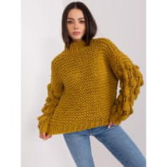 Wool Fashion Ženski pulover ERILE olivne barve AT-SW-2382.97P_401850 Univerzalni